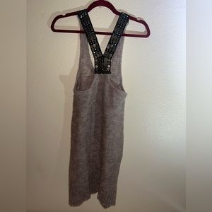 Free people size sp dress unique grayish dark creamy color knitted